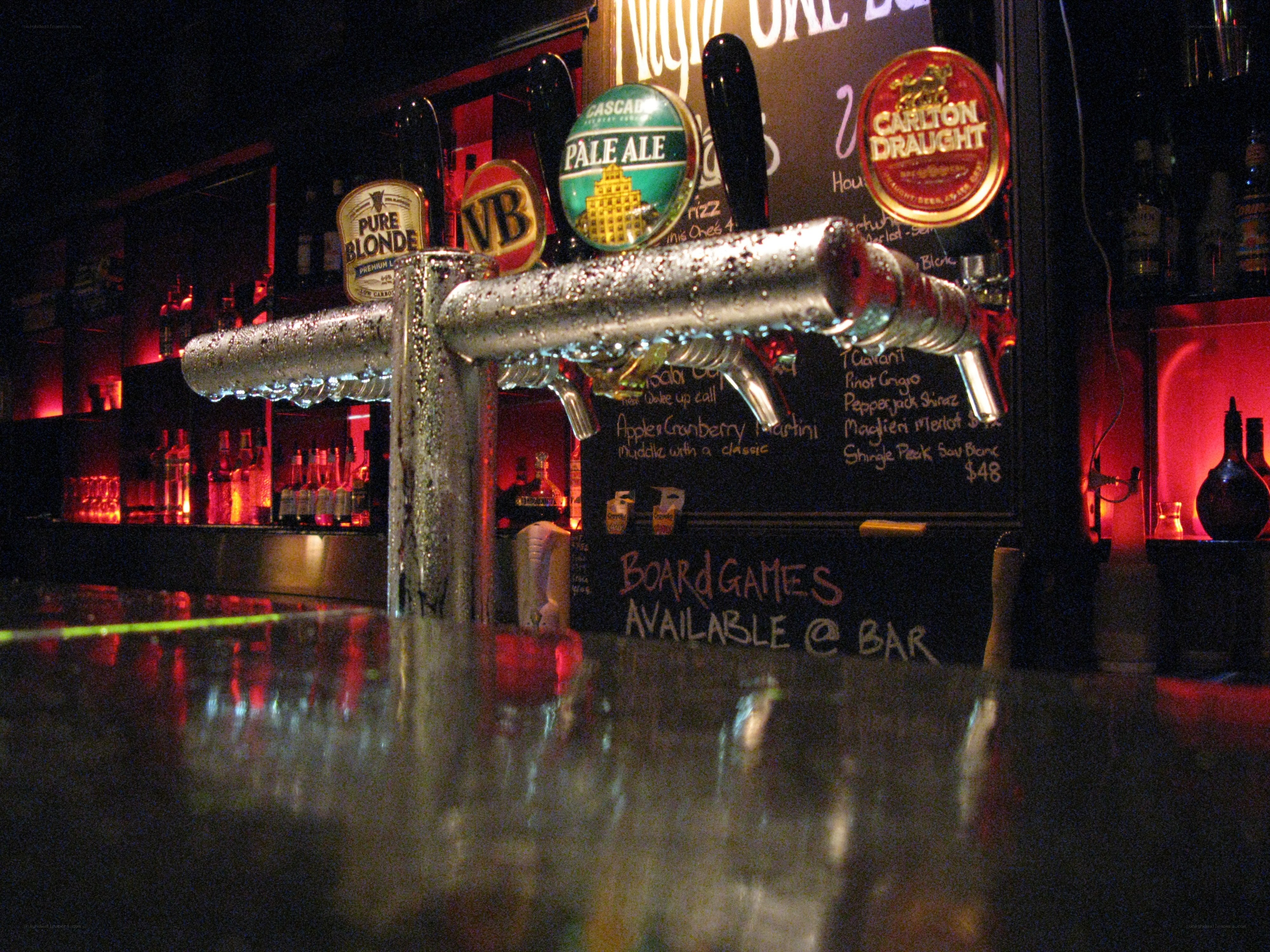 beer taps at a bar