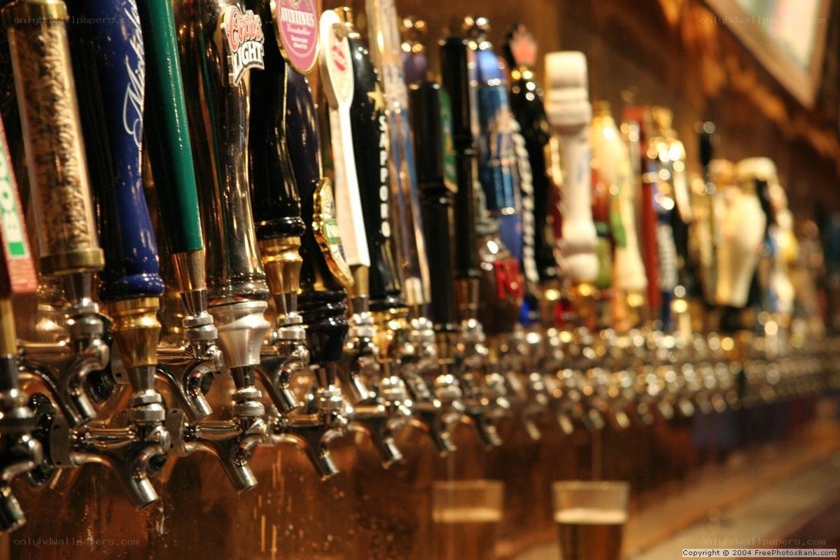 Beer taps at a bar