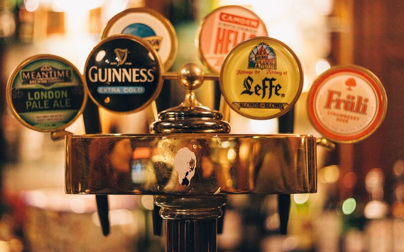 beer taps at a pub