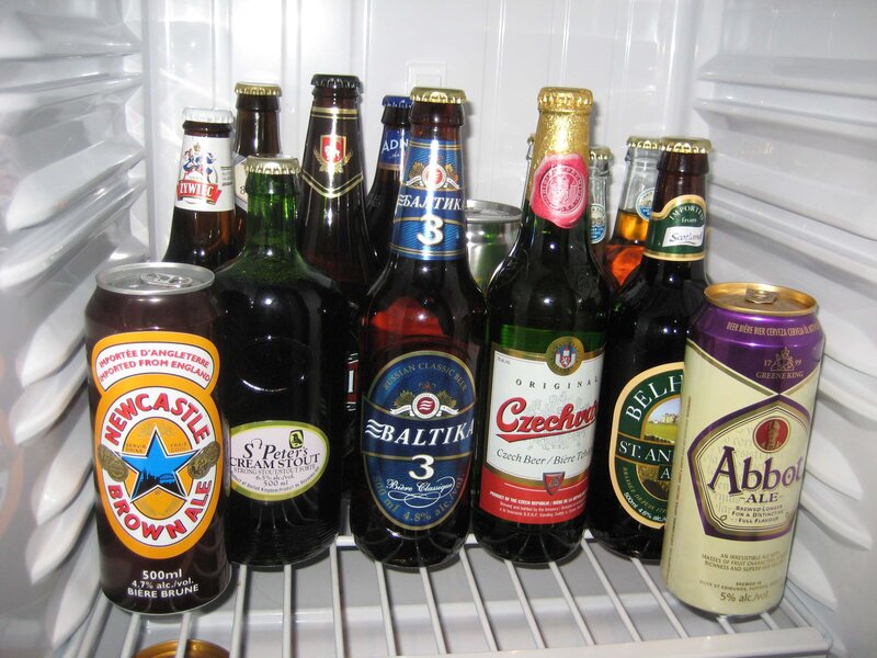 beers in a refrigerator