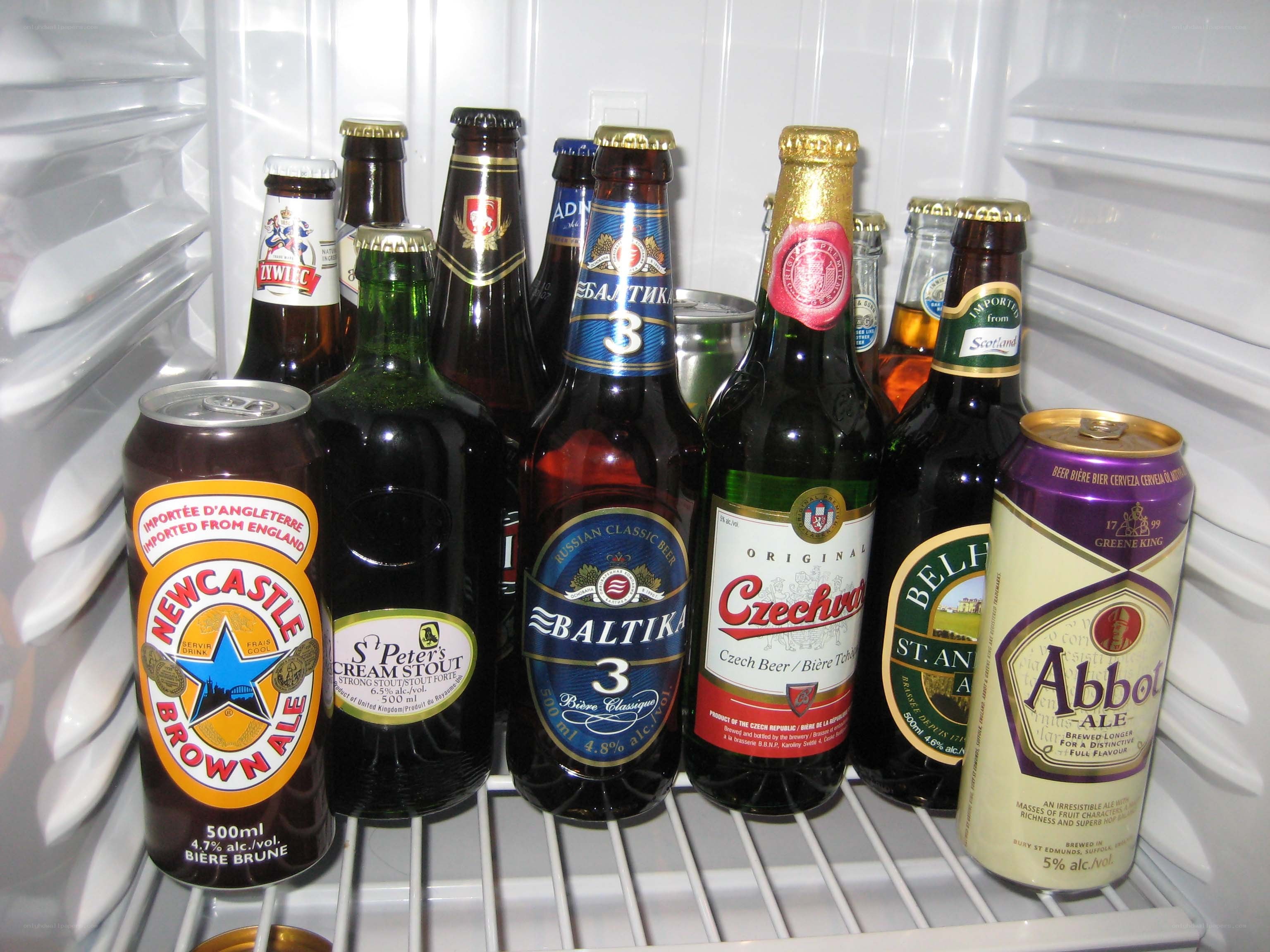 beers in a refrigerator