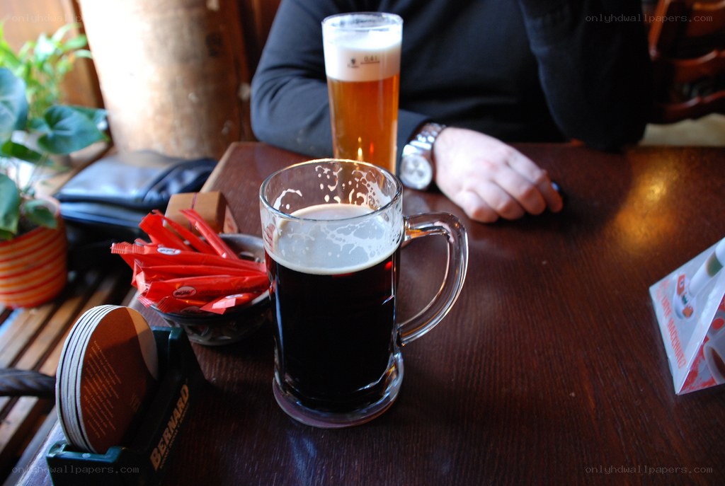 beers on a wooden table