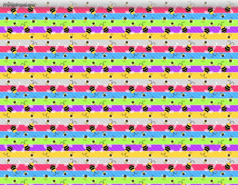 Bees on Striped Background