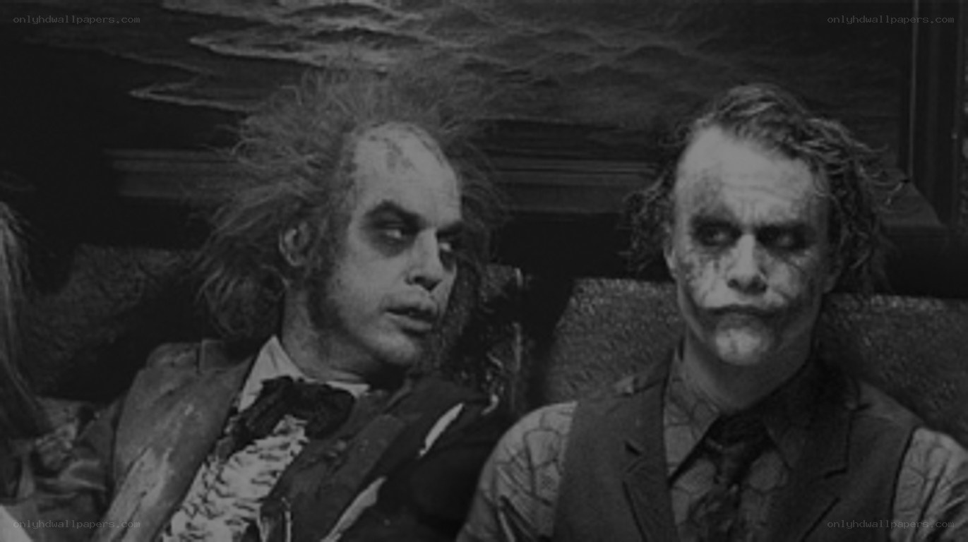 Beetlejuice and Joker sitting together