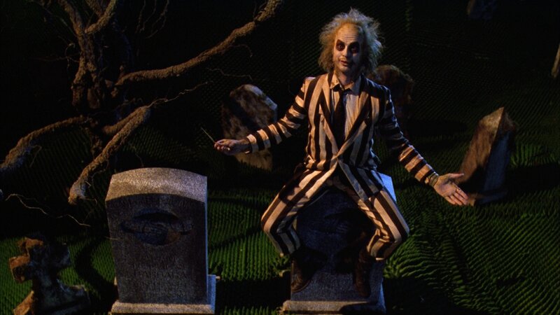 Beetlejuice Character in Cemetery