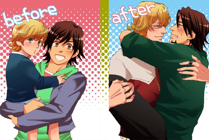before and after hug