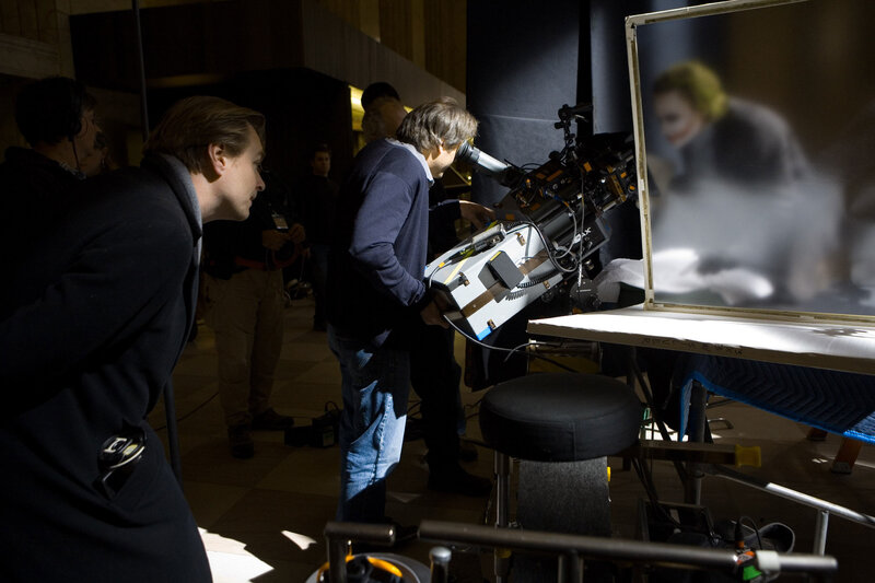 Behind the scenes of a film set