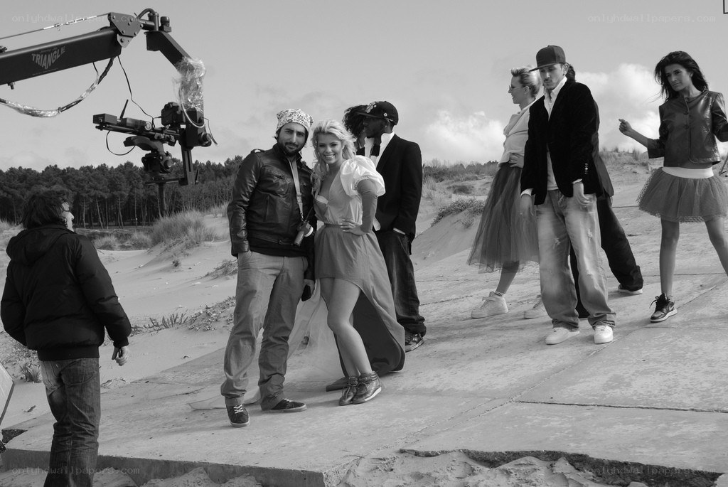 Behind the scenes on a film set