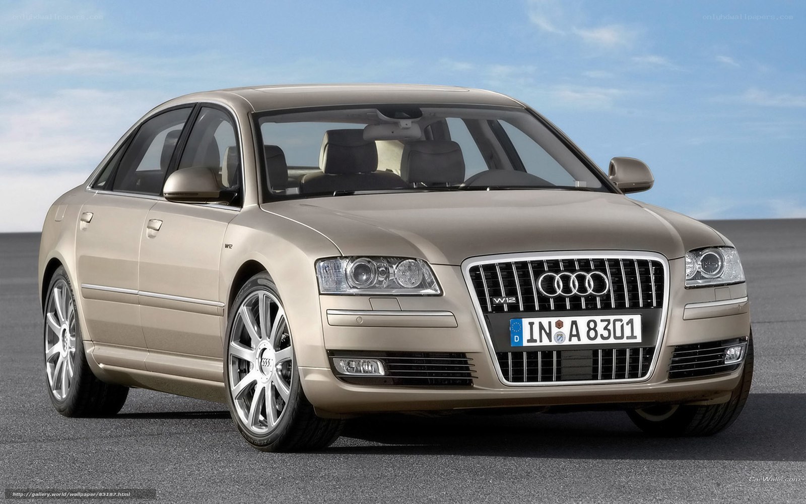 Beige Audi A8 W12 sedan