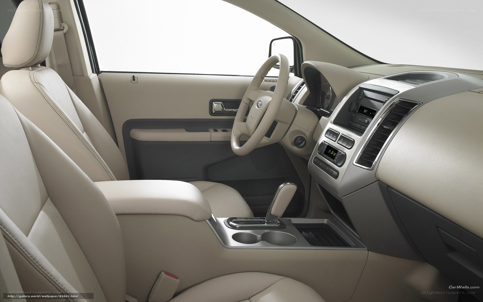 Beige car interior dashboard