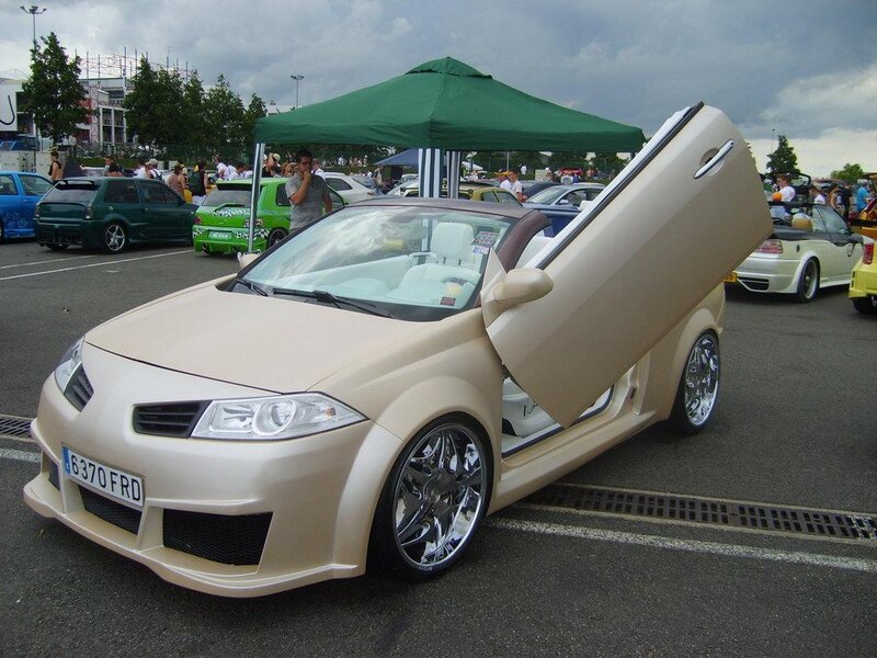 Beige Car with Open Door
