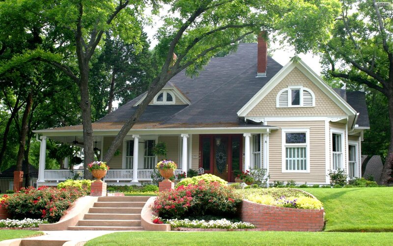 Beige House with Porch