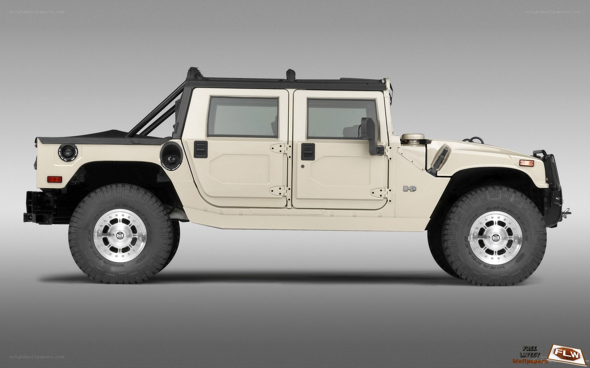 beige hummer h1 side view