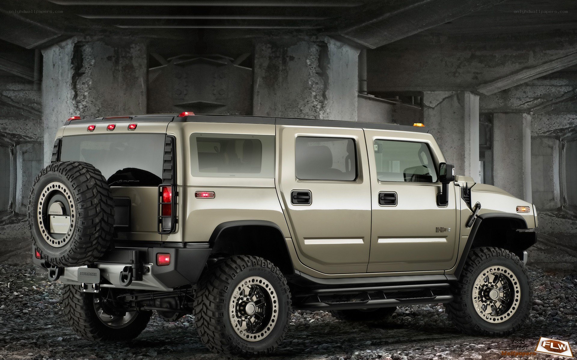 Beige Hummer H2 SUV