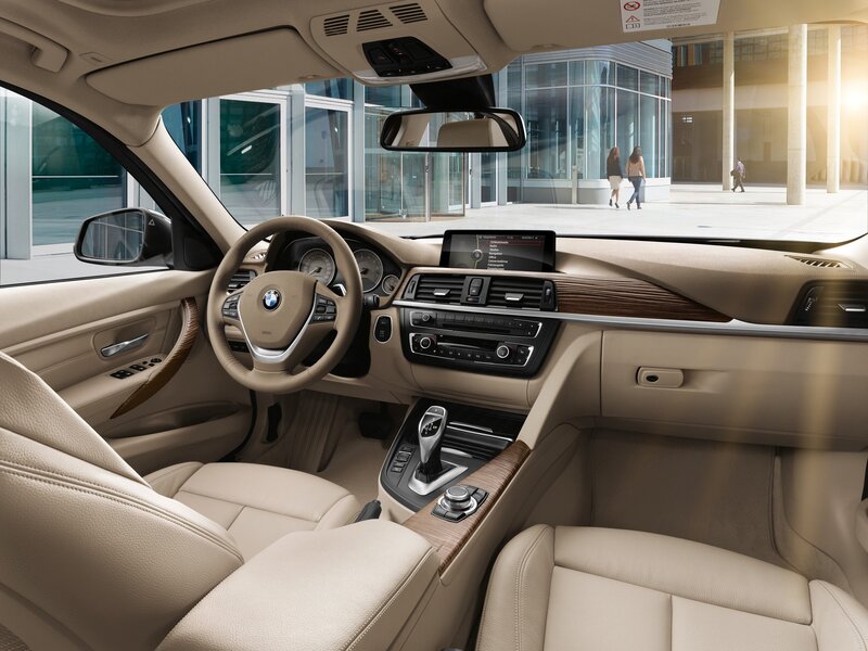 Beige interior of a BMW car