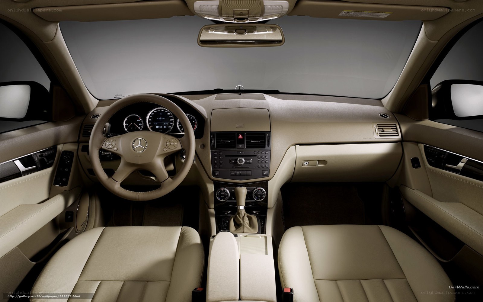Beige interior of a Mercedes-Benz