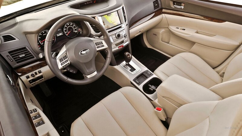 Beige interior of a Subaru sedan
