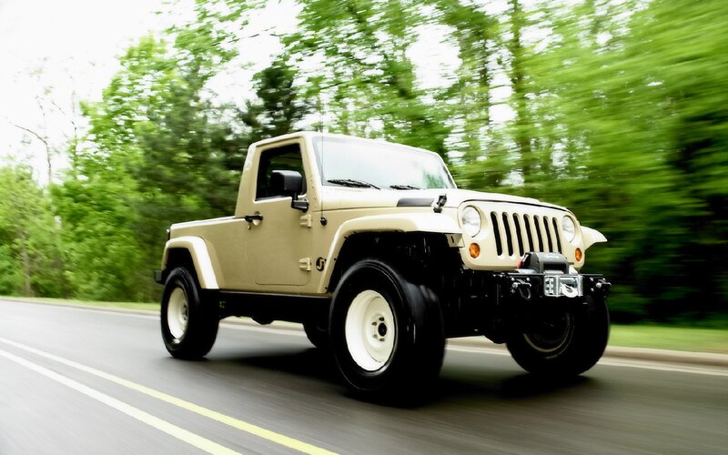 Beige Jeep Pickup