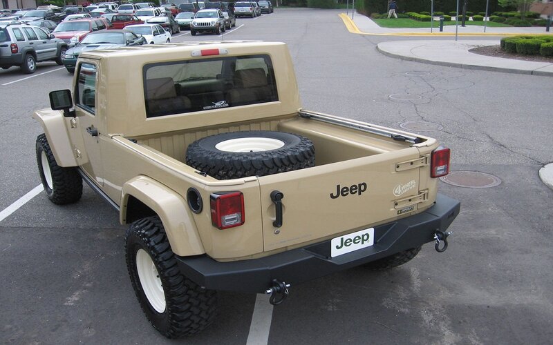 Beige Jeep Pickup Truck — Tan, Neutral