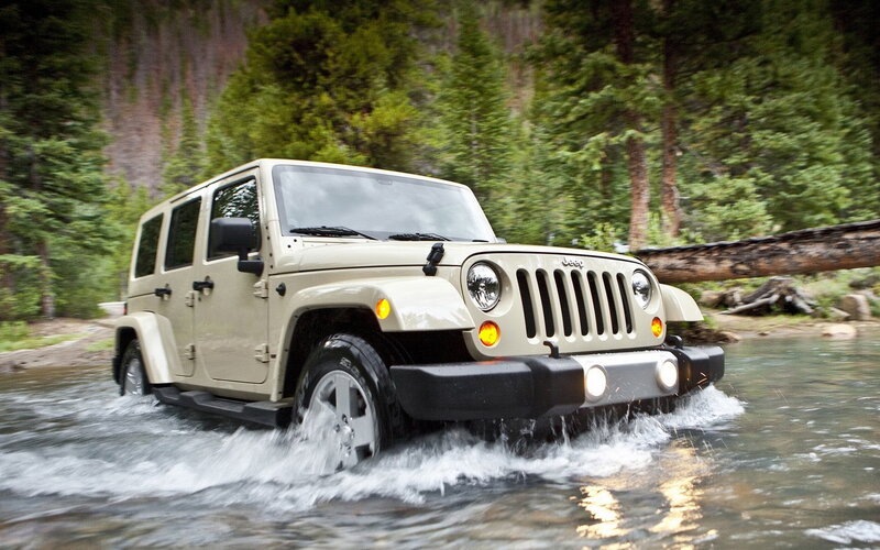 Beige Jeep Wrangler — Adventurous, Afternoon