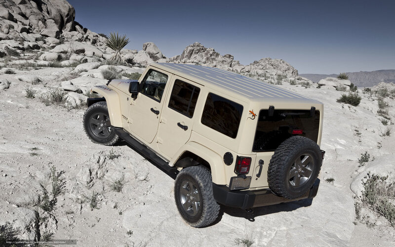 Beige Jeep Wrangler — Arid, Afternoon, Photograph