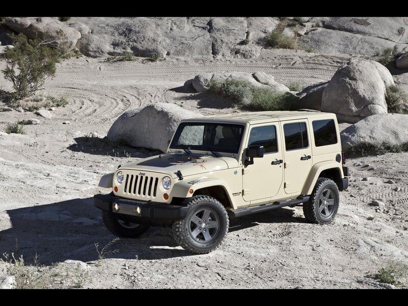 Beige Jeep Wrangler — Arid