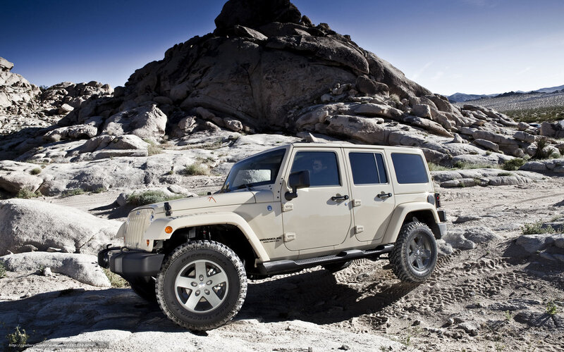 Beige Jeep Wrangler — Dramatic, Afternoon, Photograph