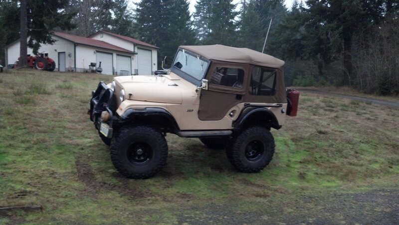 Beige Jeep Wrangler — Tan, Overcast