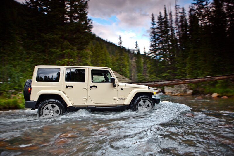 Beige Jeep Wrangler