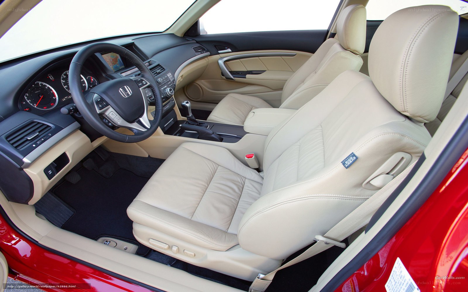 beige leather car interior