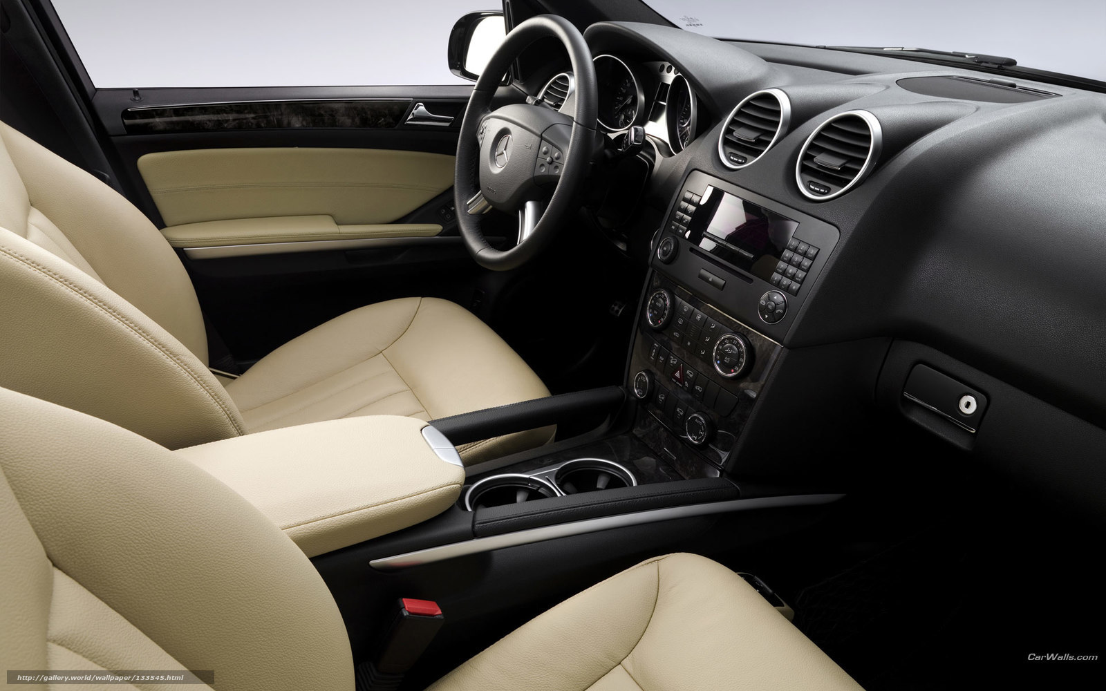 Beige leather car interior