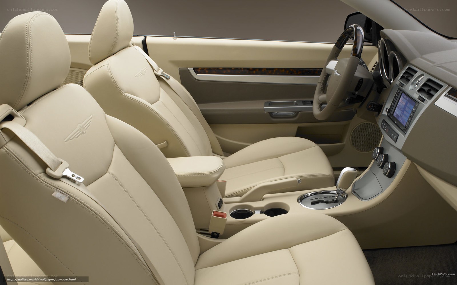 Beige leather car interior