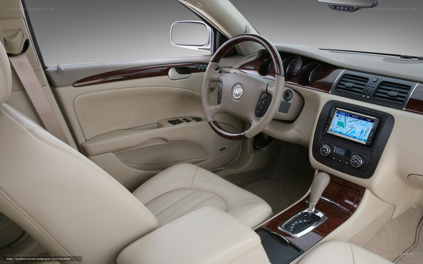 Beige leather car interior