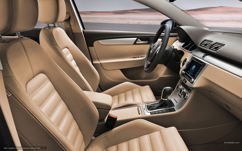 Beige leather car interior