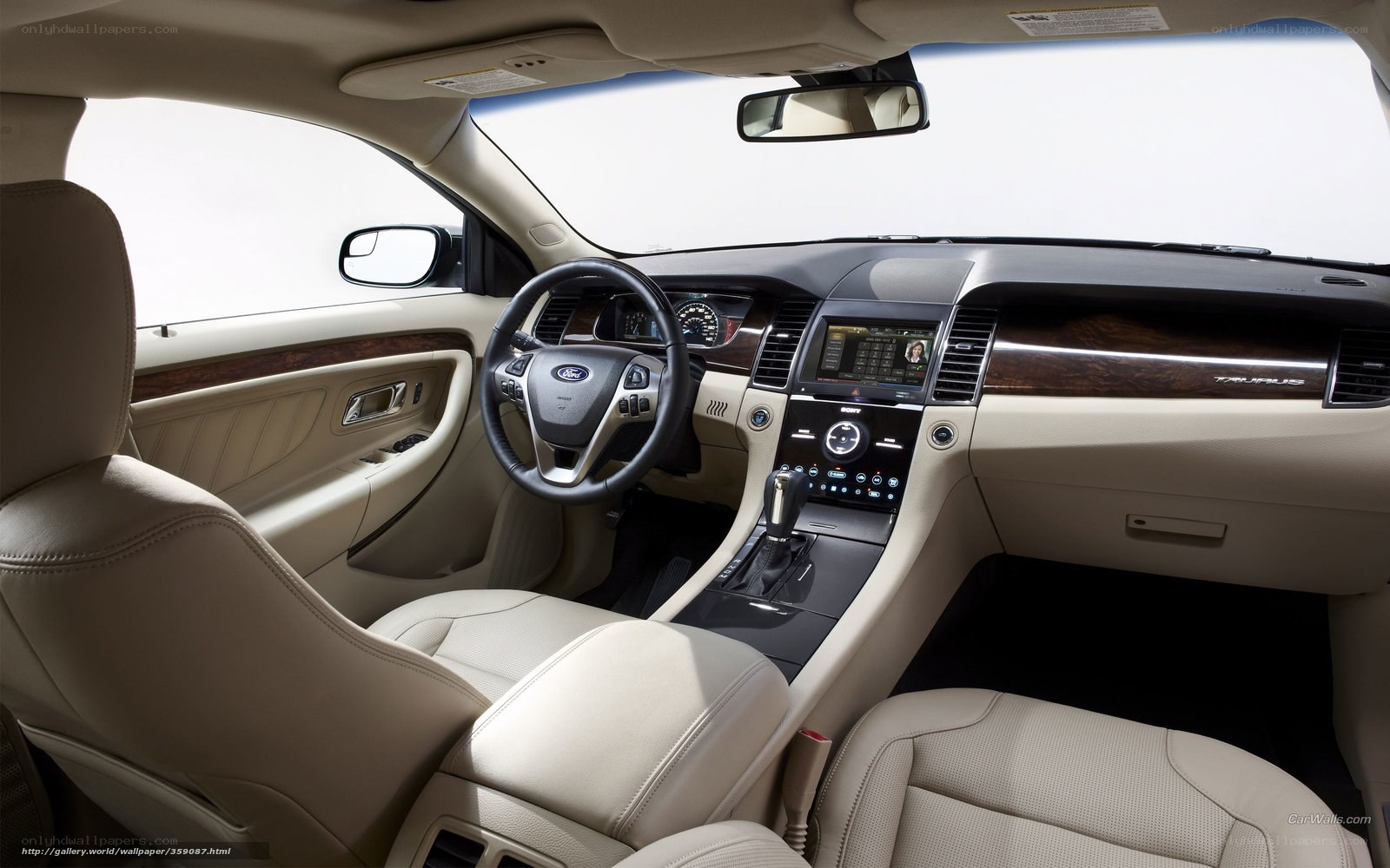 Beige leather car interior