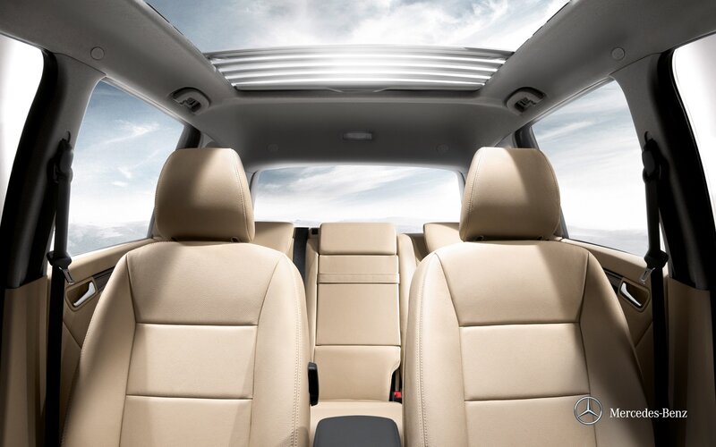 Beige leather car interior