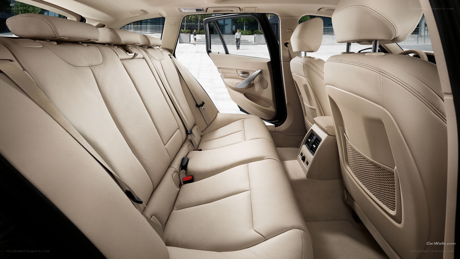 Beige leather car interior