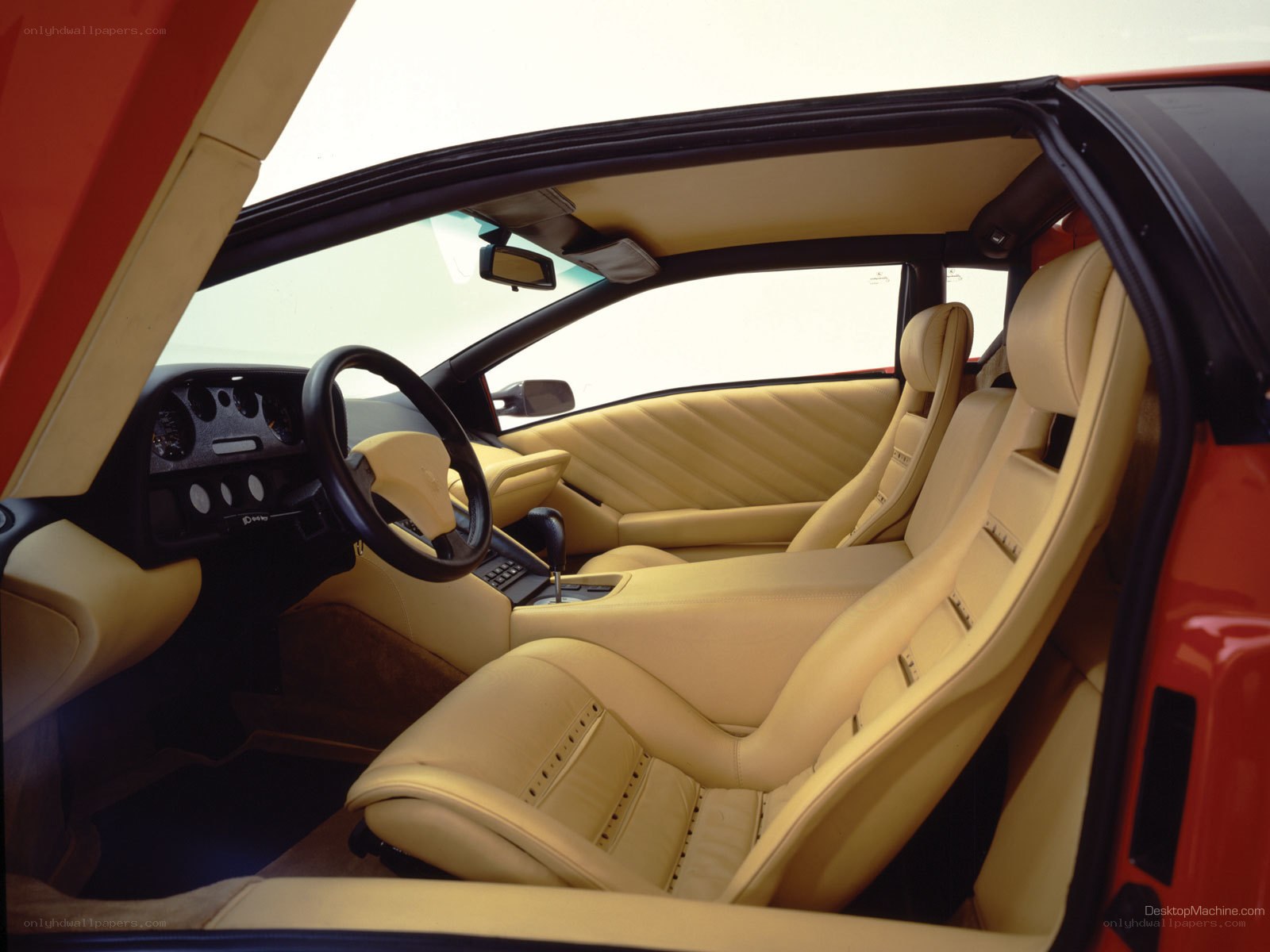 beige leather car interior