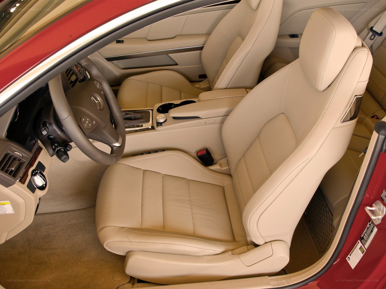 beige leather car interior