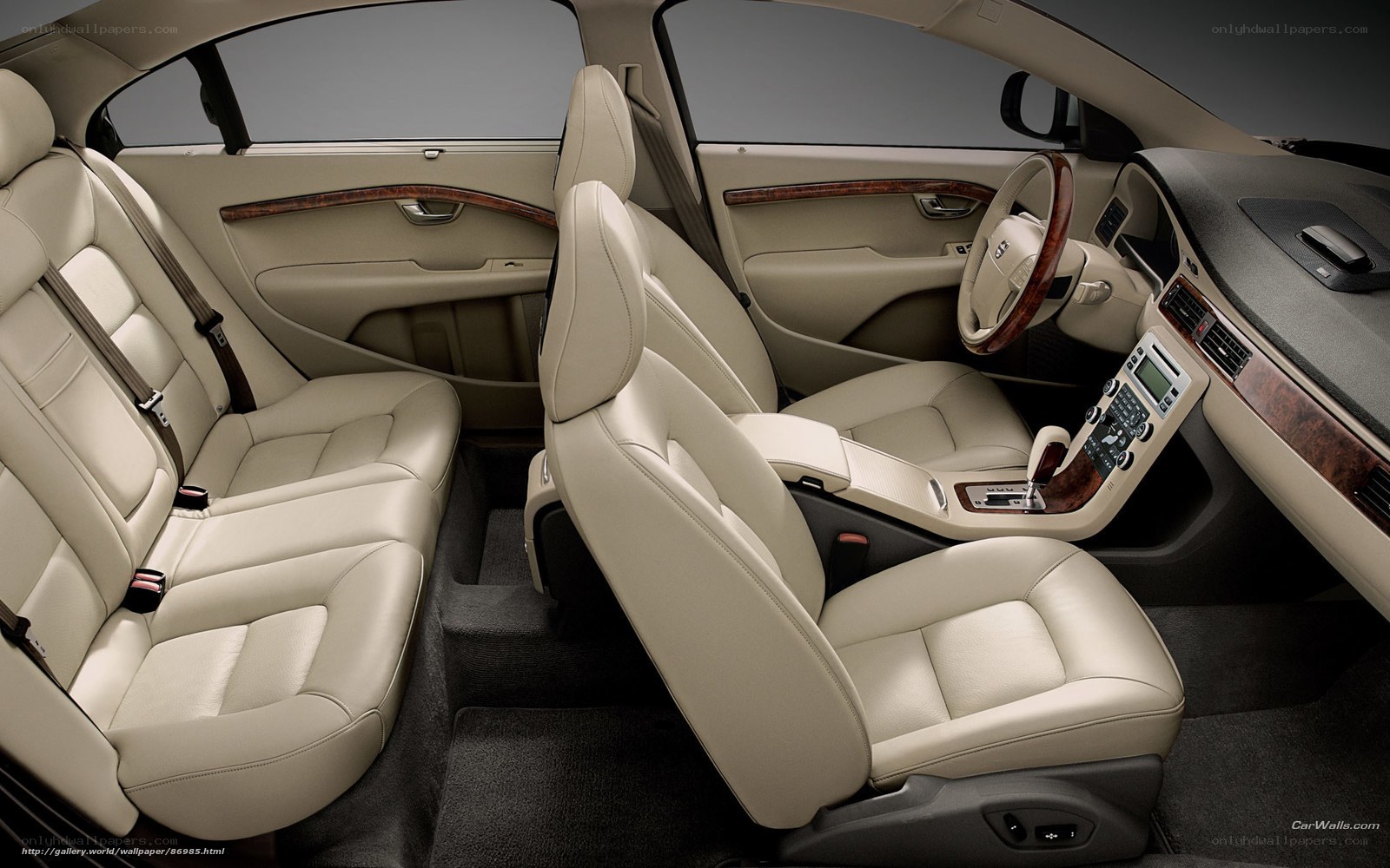 Beige leather car interior