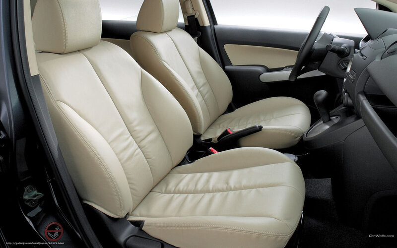 Beige leather car interior