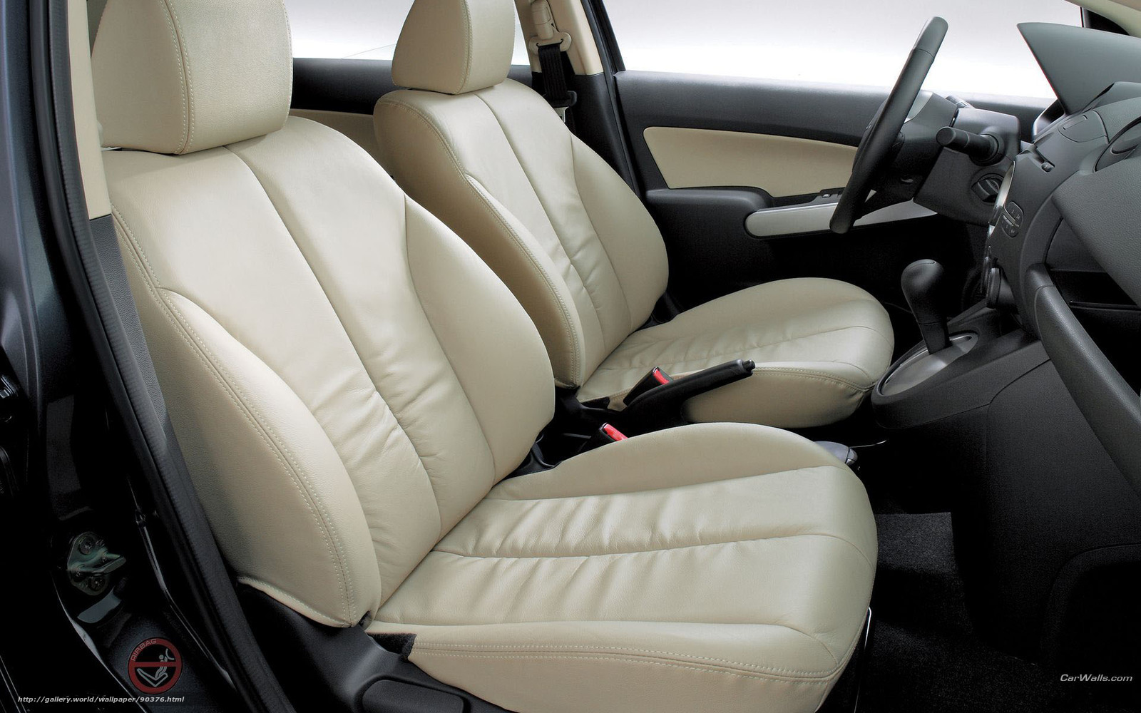Beige leather car interior