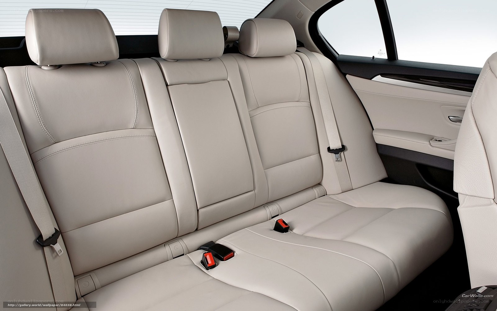 Beige leather car seats