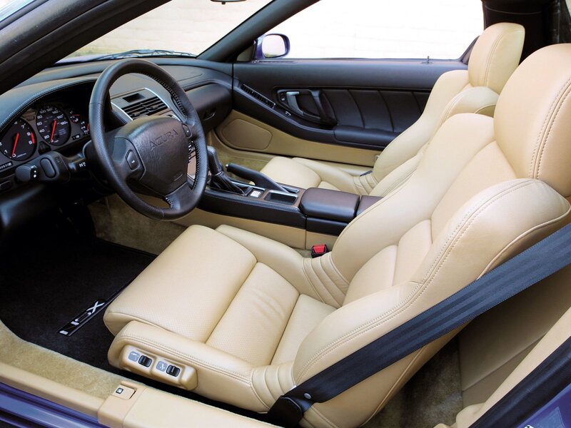 Beige leather interior of a car
