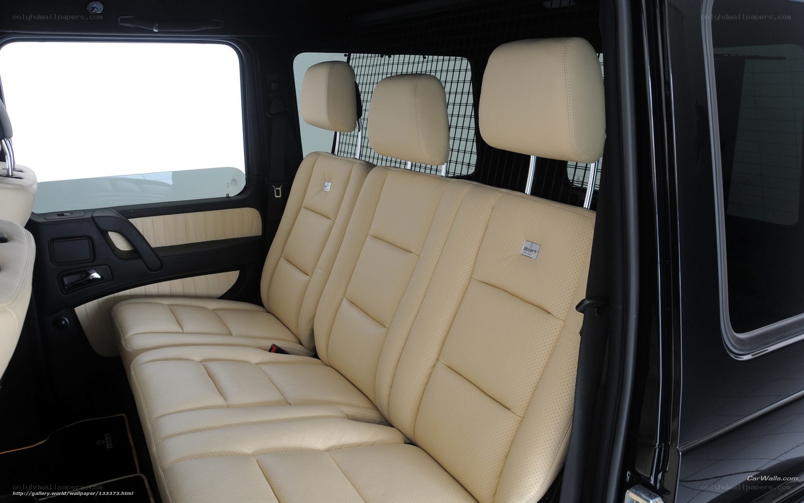 Beige leather seats in car