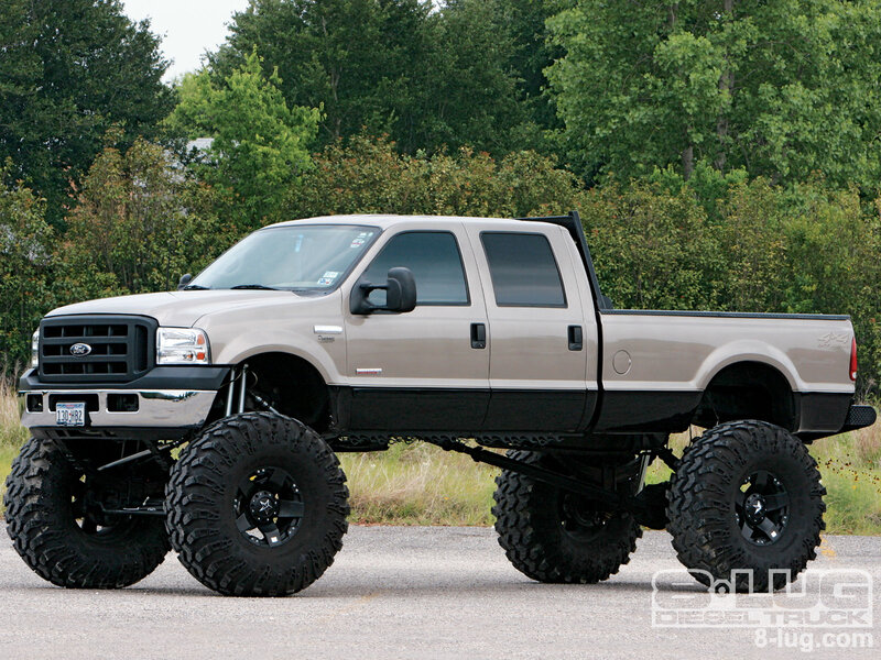 Beige Lifted Pickup Truck — Outdoor