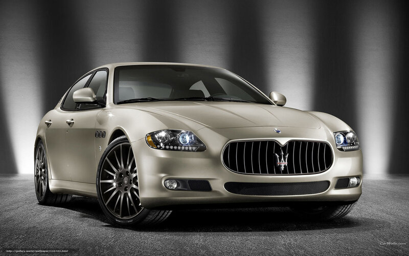 Beige Maserati Sedan — Dramatic
