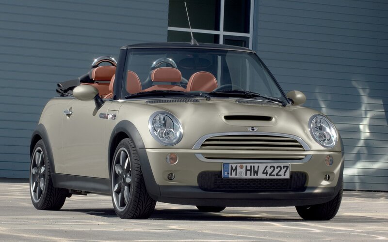Beige Mini Cooper Convertible — Neutral, Afternoon