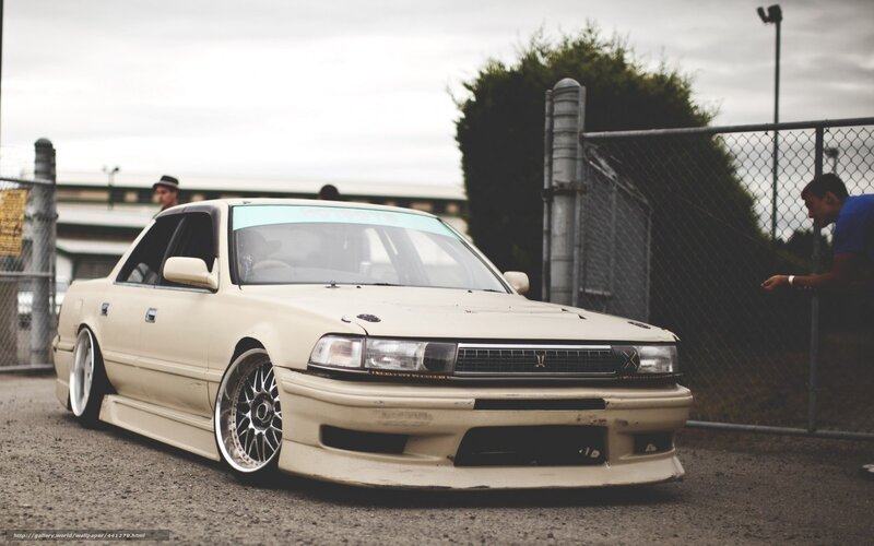 beige modified sedan car