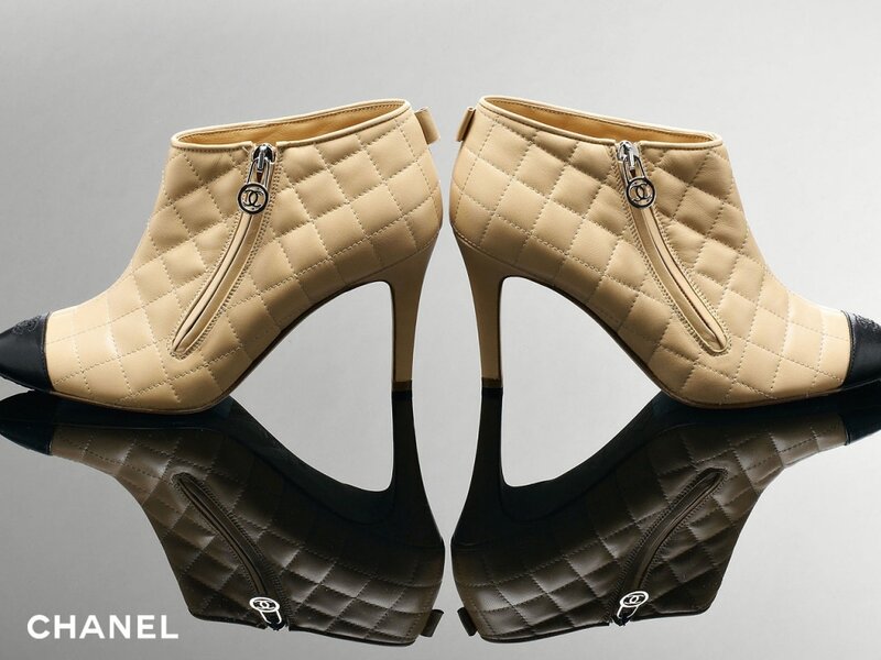 Beige Quilted Boots